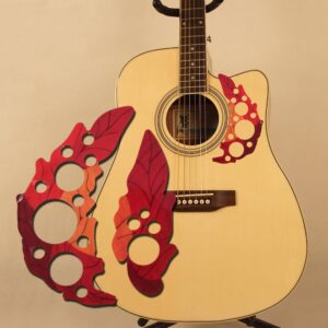 Nhạc cụ Fun Art - Miếng dán trang trí đàn Guitar - Ukulele LÁ ĐỎ